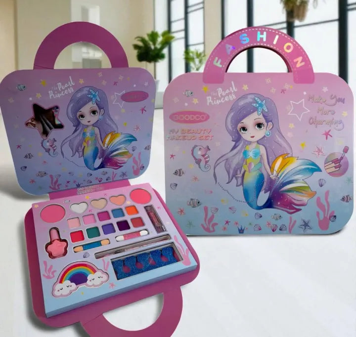 Kids Safe Premium Mermaid Makeup Kit – Complete, Portable & Non-Toxic Toy Set for Girls