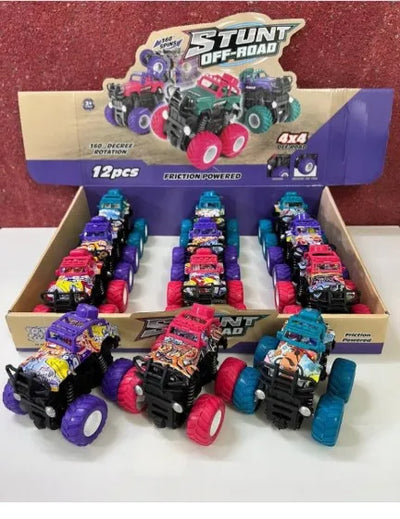 Stunt Off-Road Car Toy – 360° Rotation Friction Powered Monster Truck for Kids